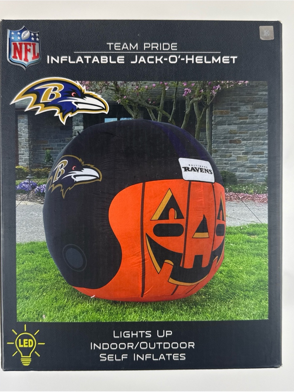 NFL Baltimore Ravens Inflatable Jack-O-Helmet - Black & Orange